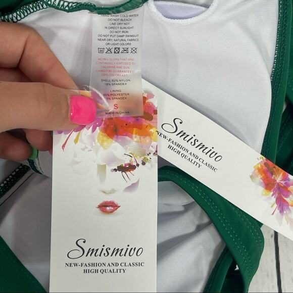 Smismivo One-Piece Swimsuit Tie Halter Ruched - Picture 5 of 6